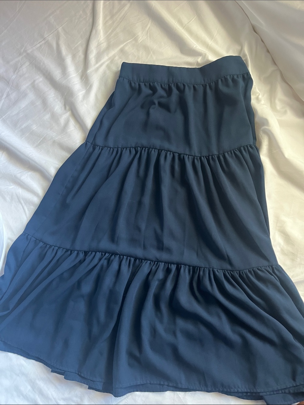 Tiered Navy Blue Women's Skirt